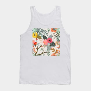 Blooming peony flower pattern Tank Top